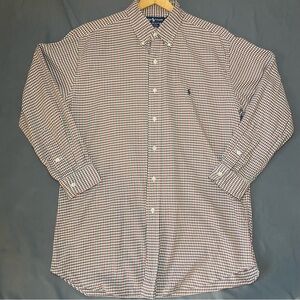 Ralph Lauren Blake Shirt Button Down Check Cotton Mens Large Long Sleeve Classic
